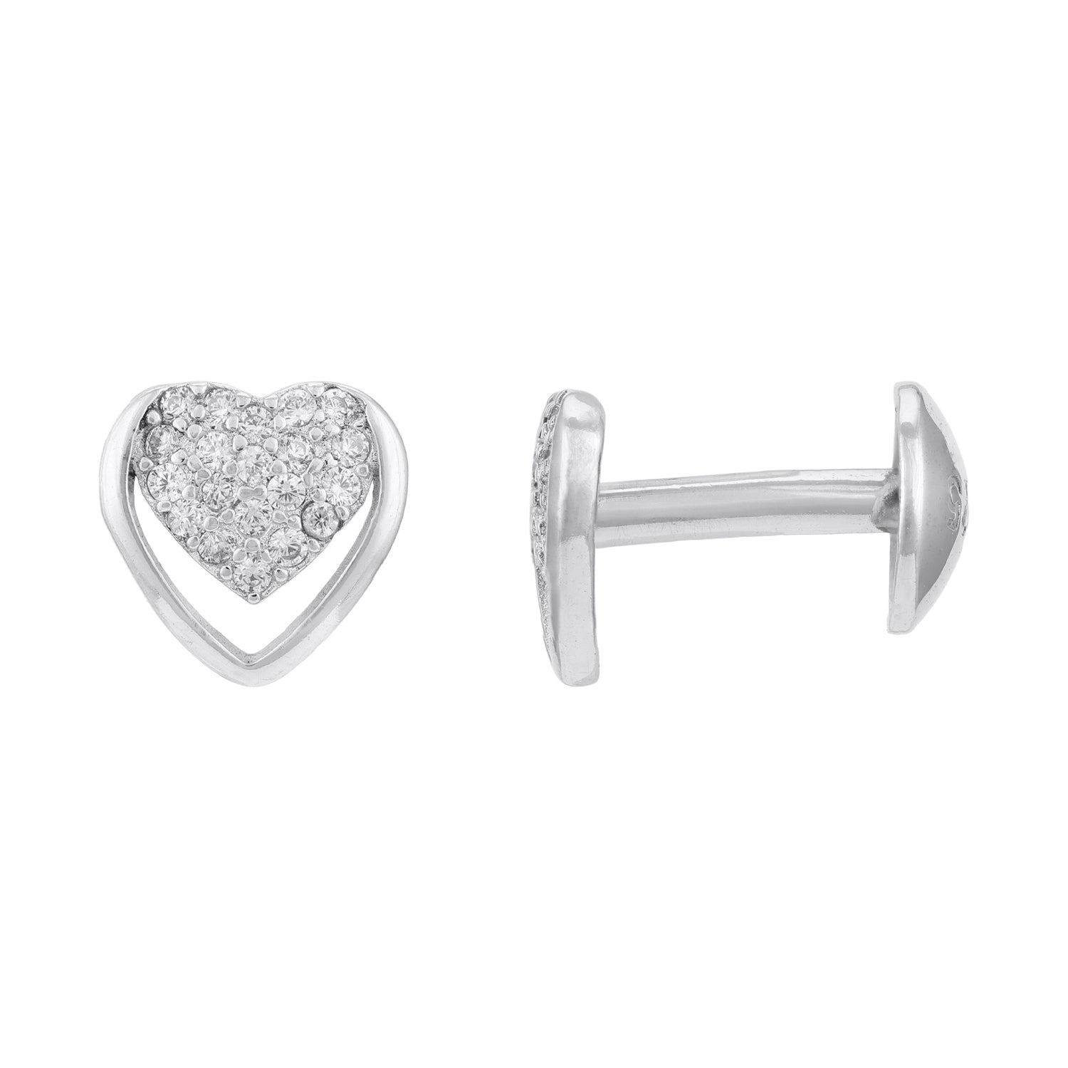 Pure Heart Sparkle 925 Sterling Silver Earrings for Women