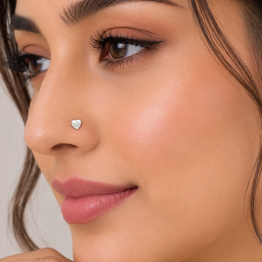 Pure Heart Glow 925 Sterling Silver Premium Nose Pin