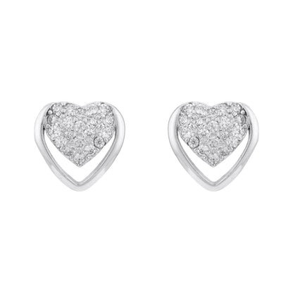 Pure Heart Sparkle 925 Sterling Silver Earrings for Women