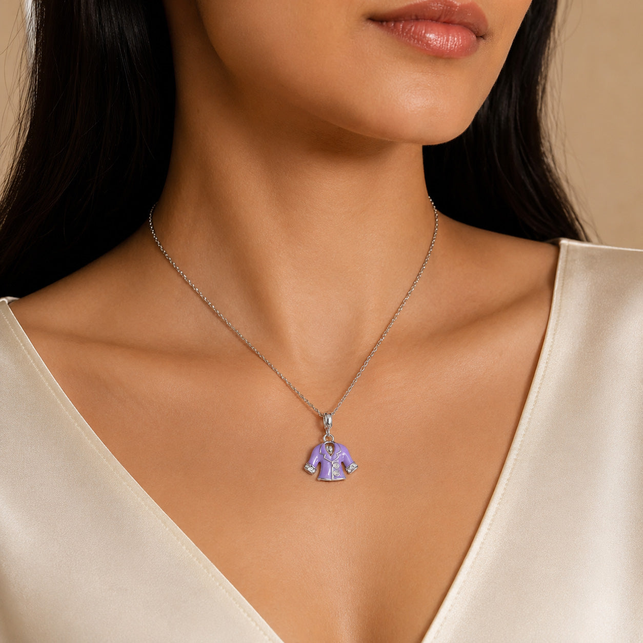 Purple Elegance 925 Sterling Silver Glam Pendant