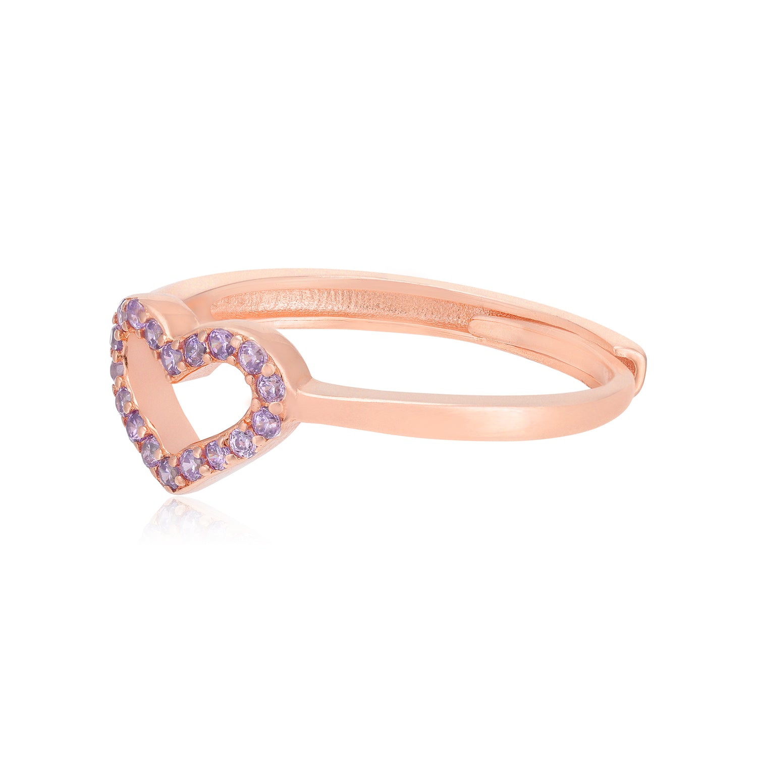 Purple Desire Rose Gold Heart Ring 
