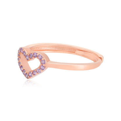 Purple Desire Rose Gold Heart Ring 
