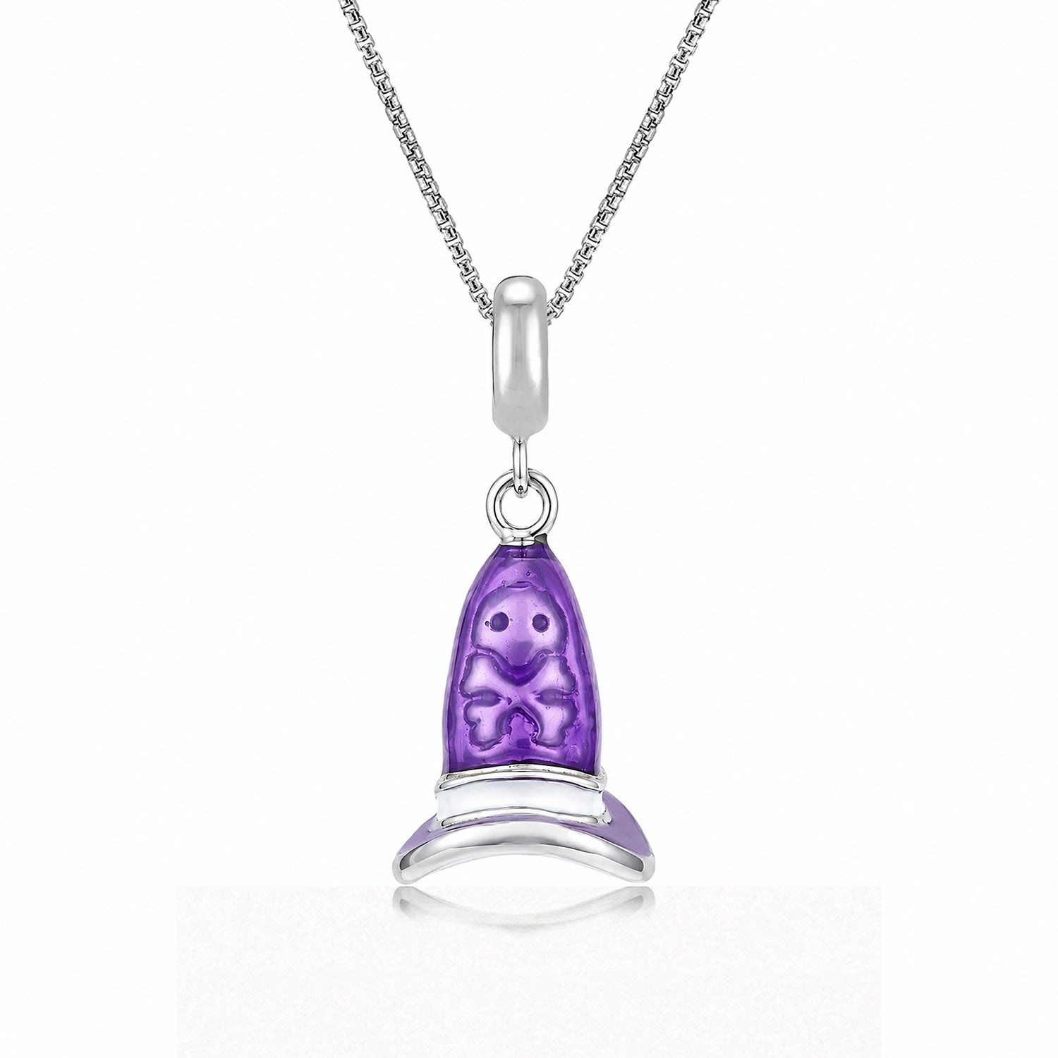 Purple Magic 925 Sterling Silver Witch Hat Pendant
