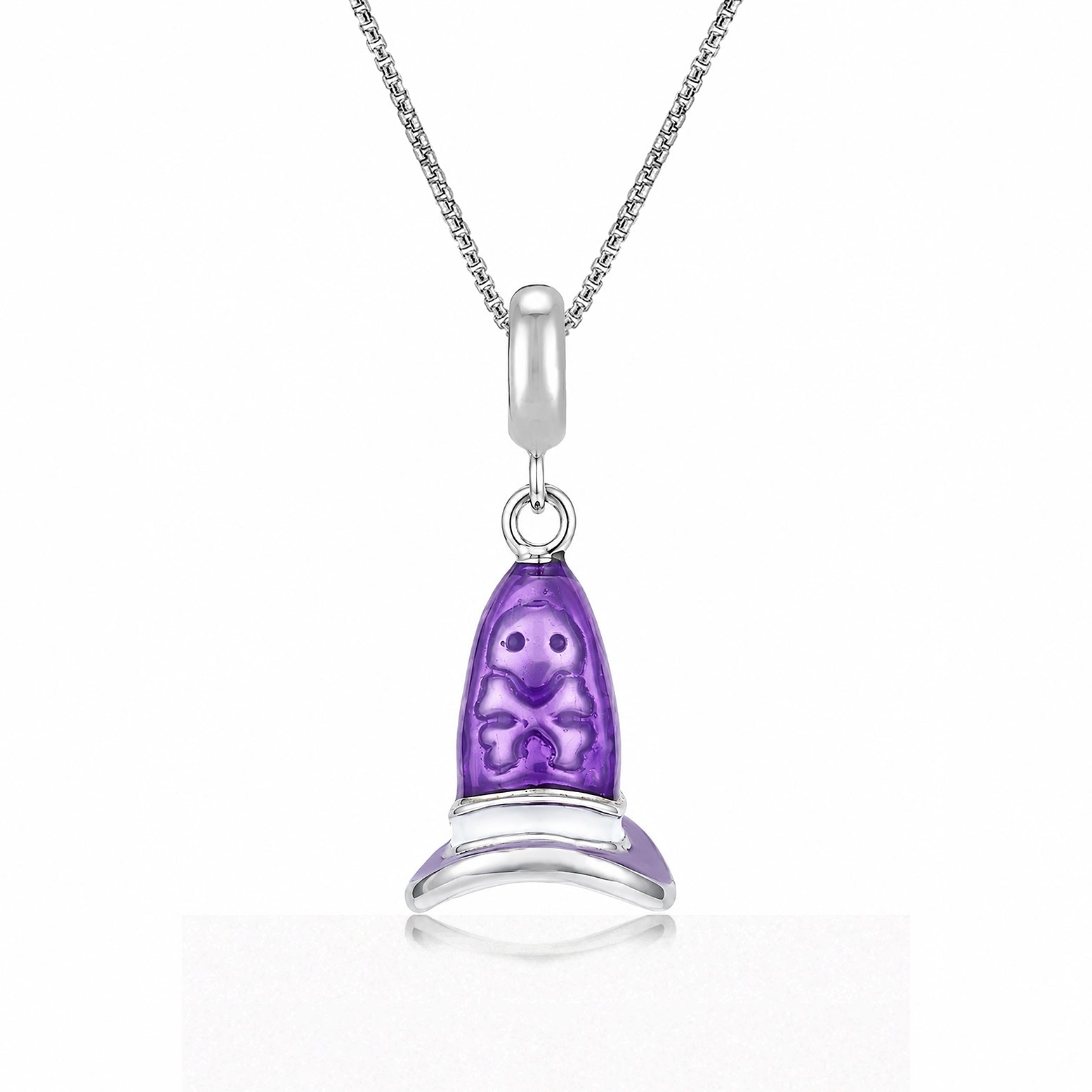 Purple Magic 925 Sterling Silver Witch Hat Pendant
