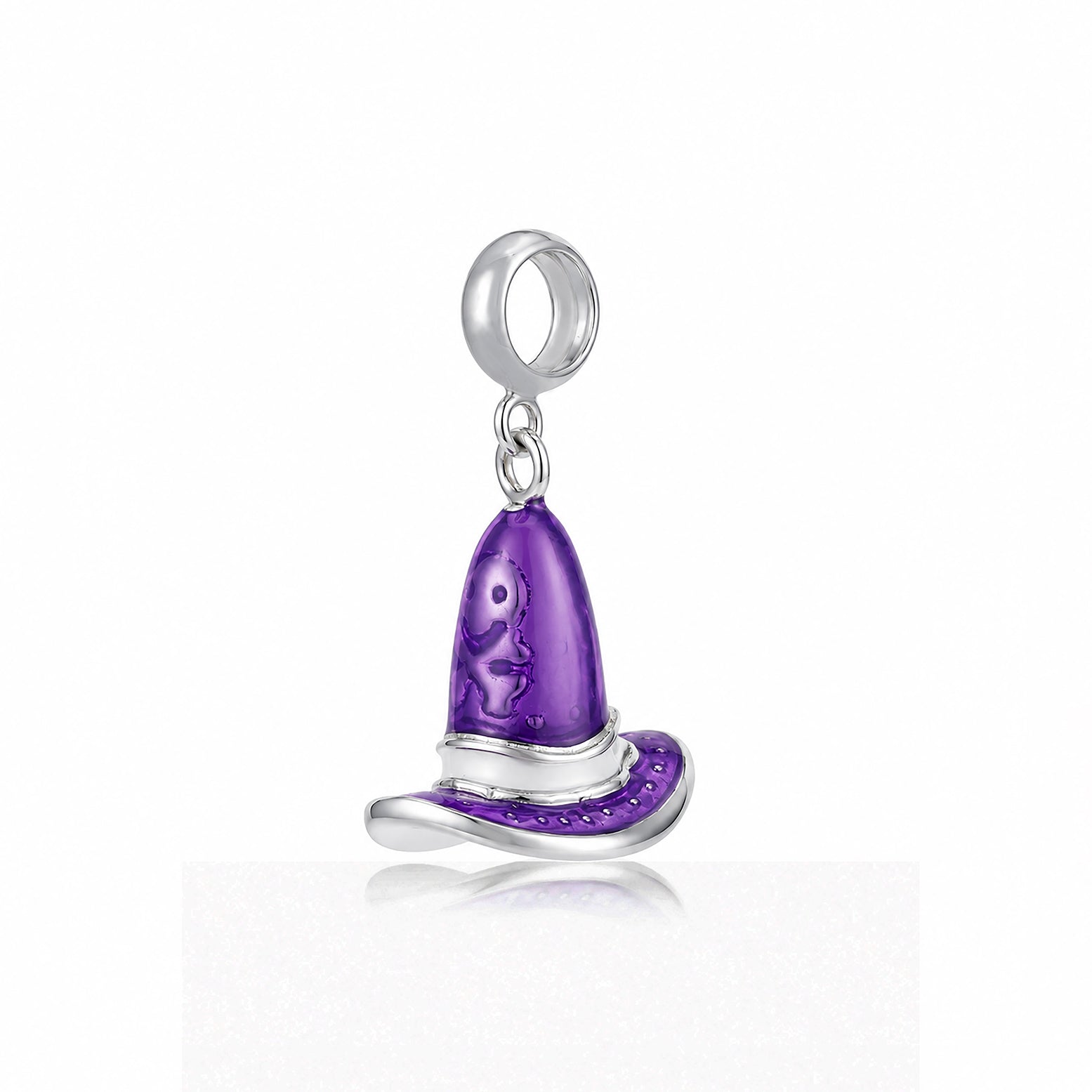 Purple Magic 925 Sterling Silver Witch Hat Pendant