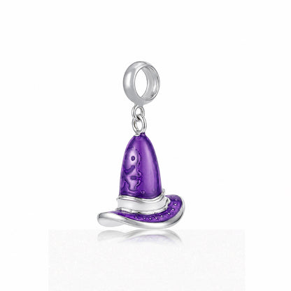 Purple Magic 925 Sterling Silver Witch Hat Pendant