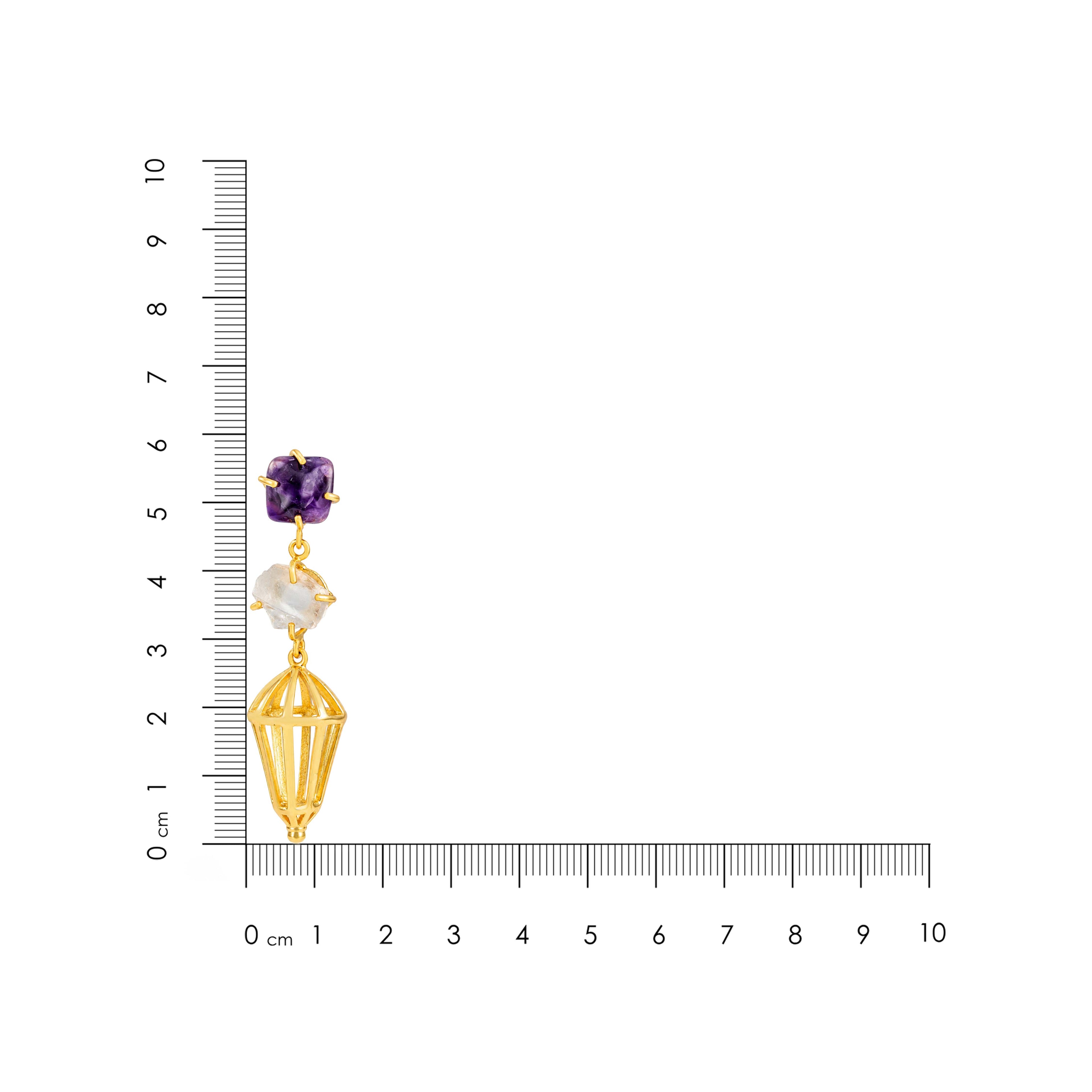 Purple Quartz 925 Sterling Silver Caged Drop Earrings
