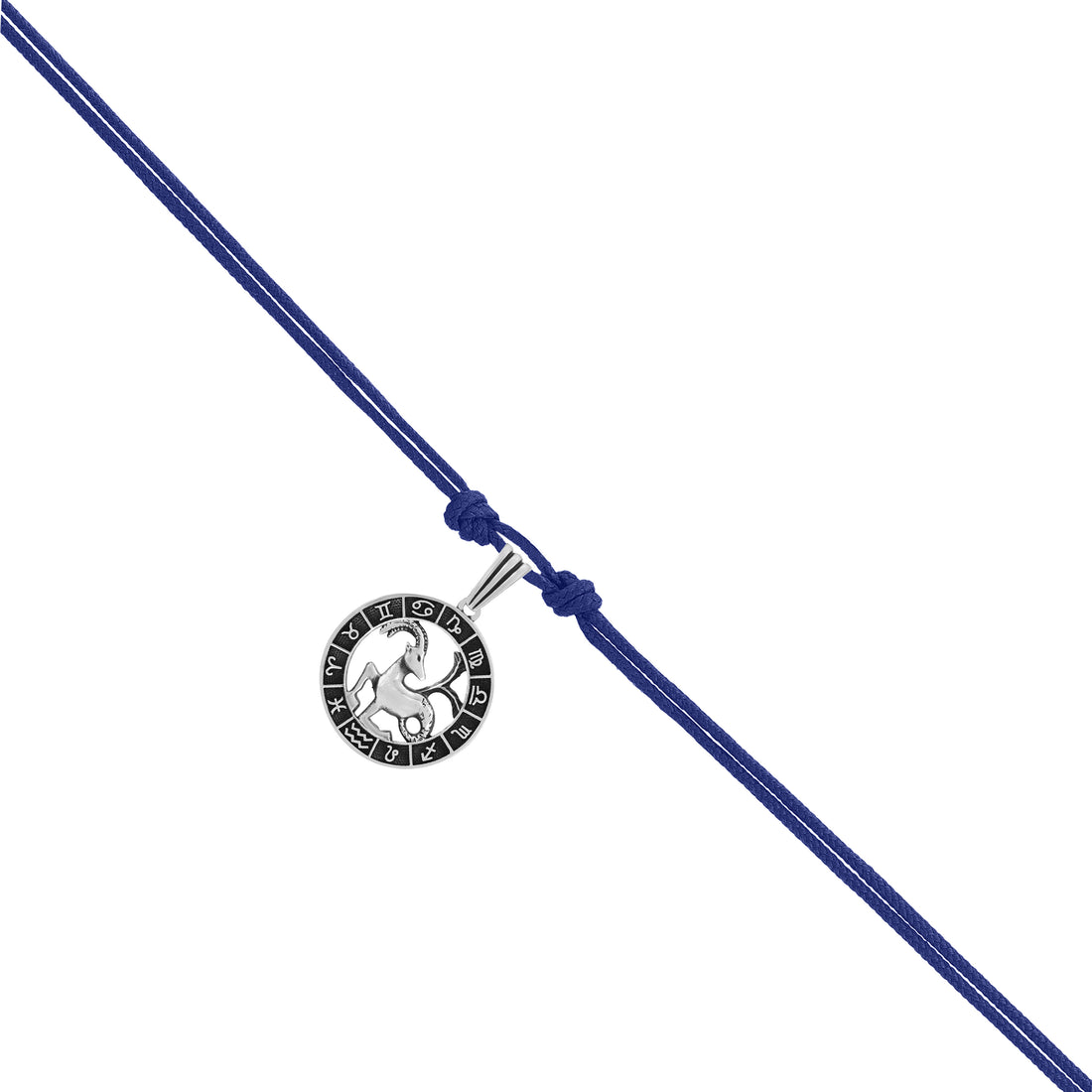 Steadfast 925 Rhodium Plated Capricorn Zodiac Oxidised Pendant