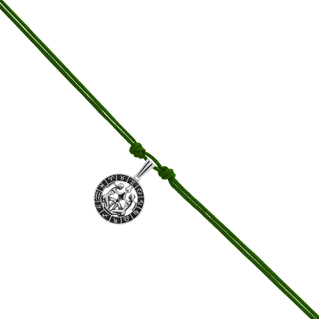 925 Rhodium Plated Resilient Gemini Oxidised Pendant