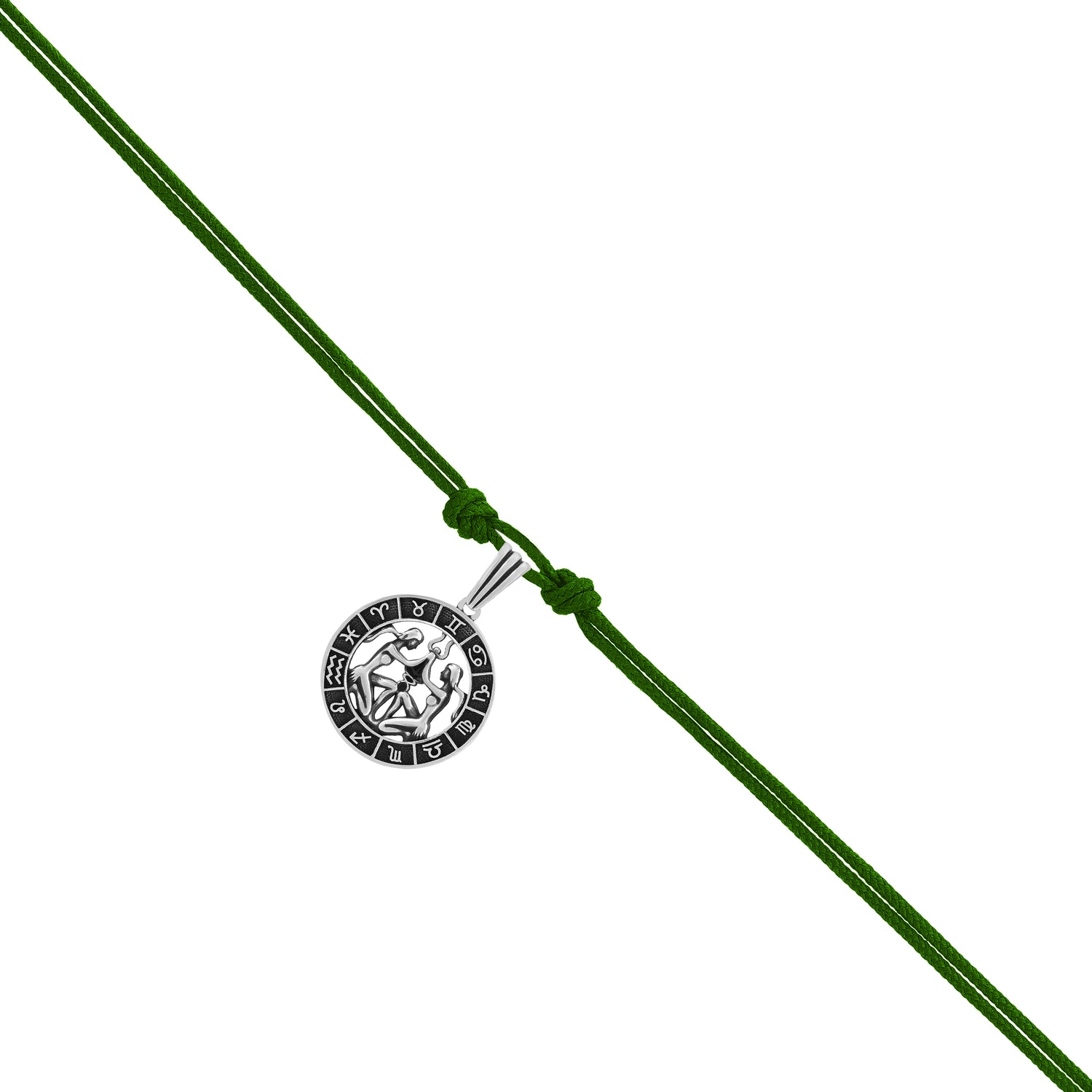 925 Rhodium Plated Resilient Gemini Oxidised Pendant