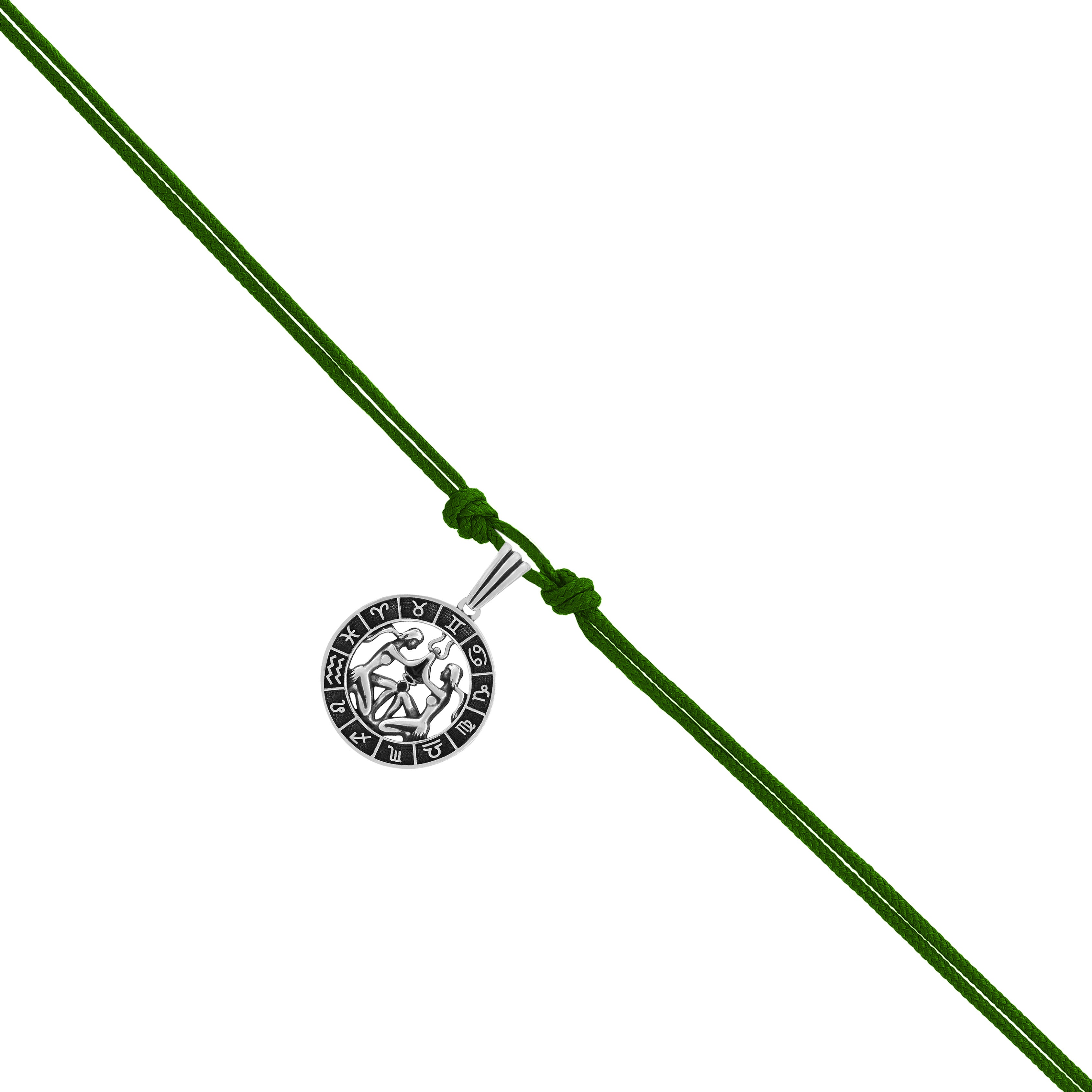 925 Rhodium Plated Resilient Gemini Oxidised Pendant