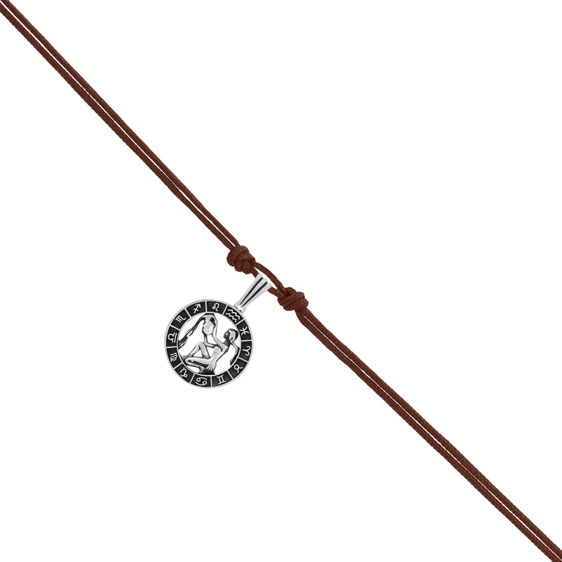 925 Pristine Aquarius Oxidised Zodiac Pendant