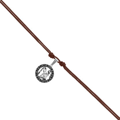 925 Pristine Aquarius Oxidised Zodiac Pendant