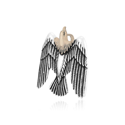 Rhodium Majestic Winged Eagle Oxidised 925 Pendant