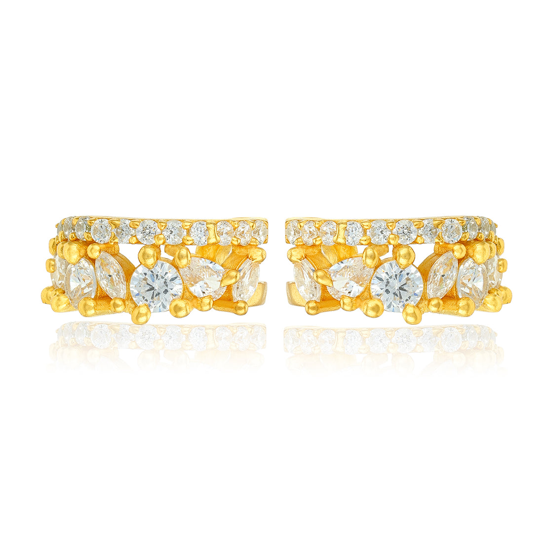 Radiance Sparkle 925 Sterling Silver Cuff Earrings