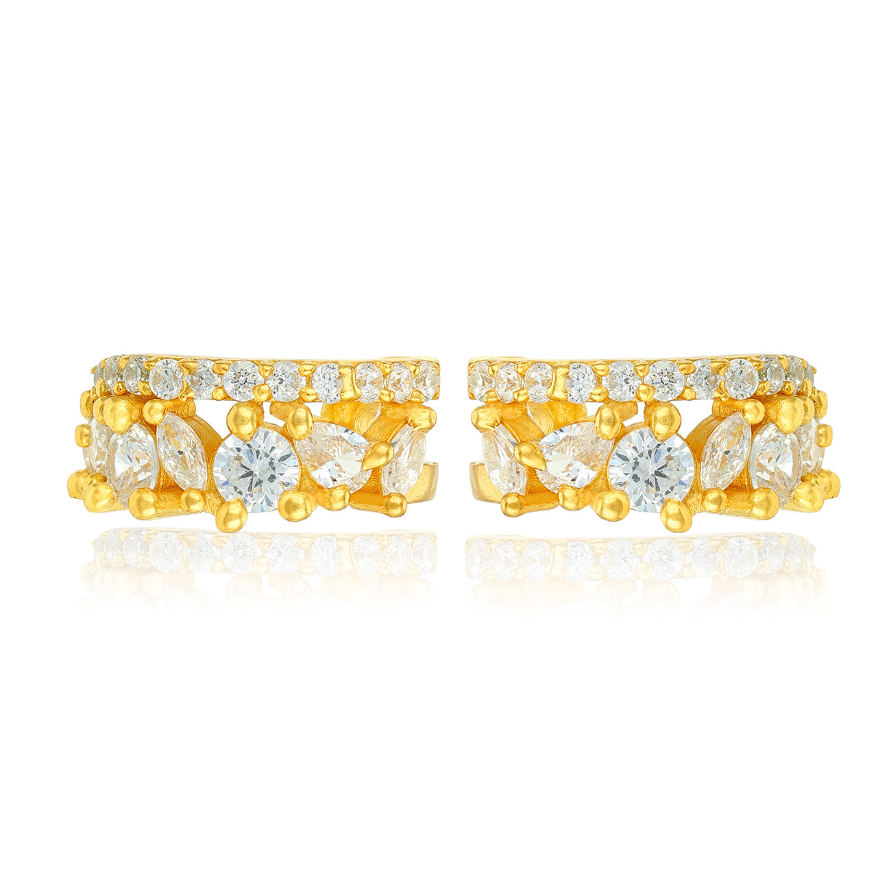 Radiance Sparkle 925 Sterling Silver Cuff Earrings