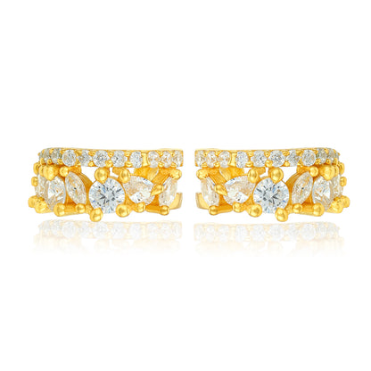 Radiance Sparkle 925 Sterling Silver Cuff Earrings