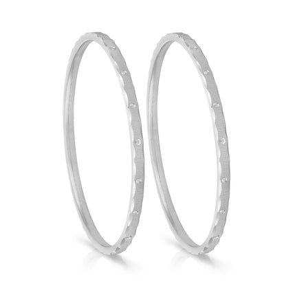Radiance Wavy Edge 925 Sterling Silver Bangle for Baby