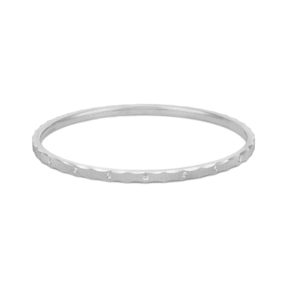 Radiance Wavy Edge 925 Sterling Silver Bangle for Baby
