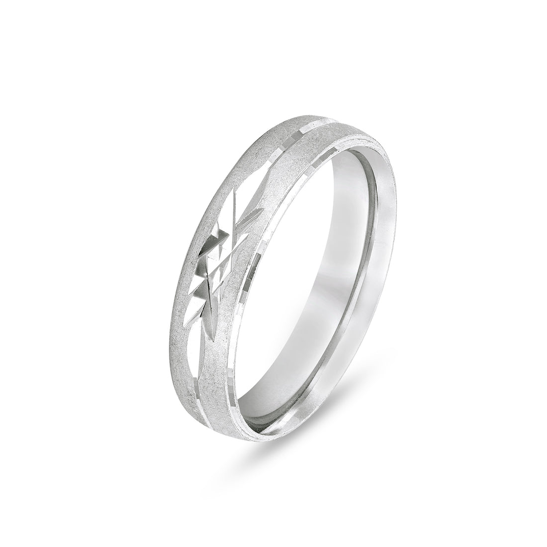 Radiant Beveled Edge Starburst 925 Sterling Silver Ring for Men