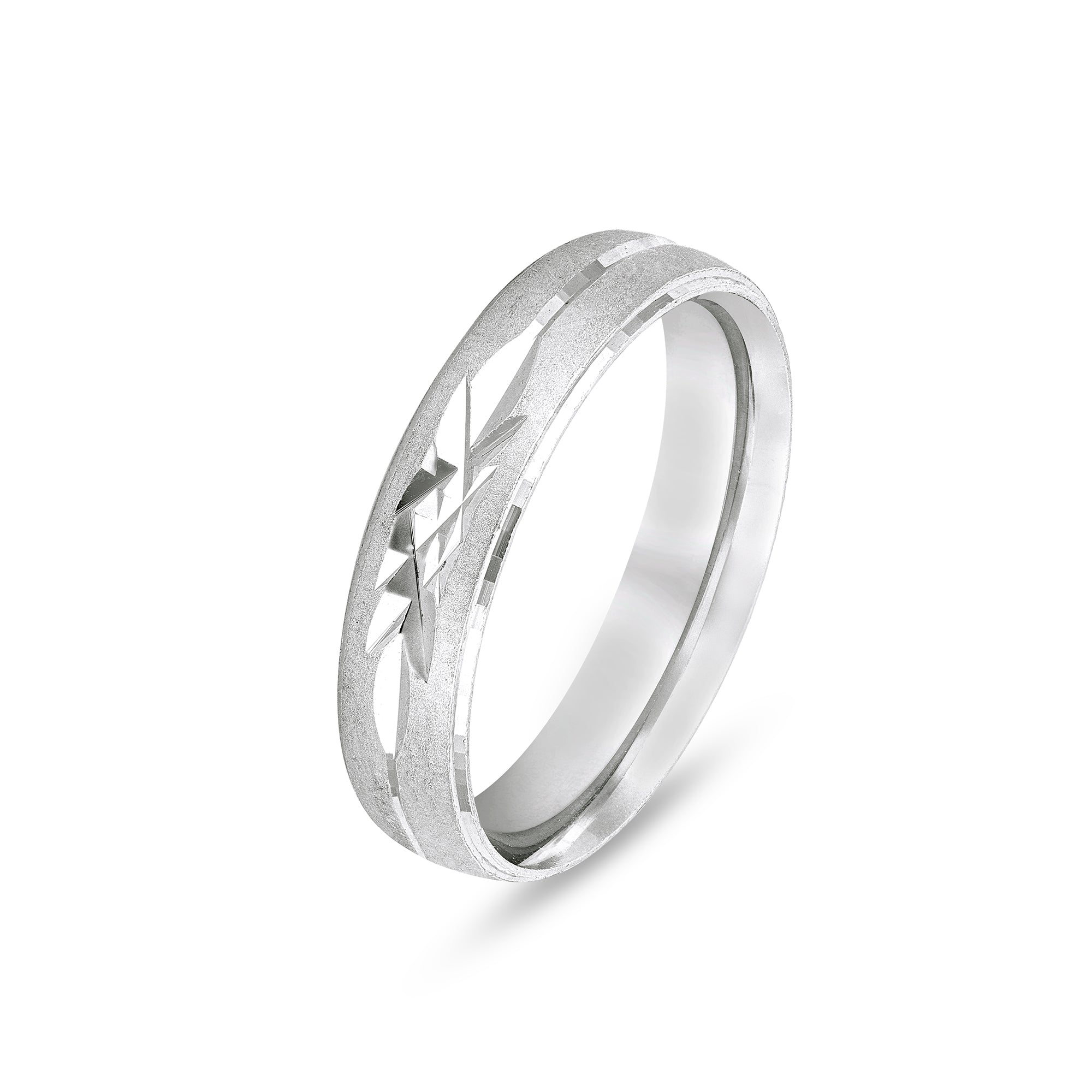 Radiant Beveled Edge Starburst 925 Sterling Silver Ring for Men