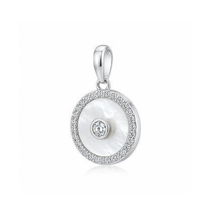 Radiant Circular Halo Sparkle 925 Sterling Silver Pendant for women