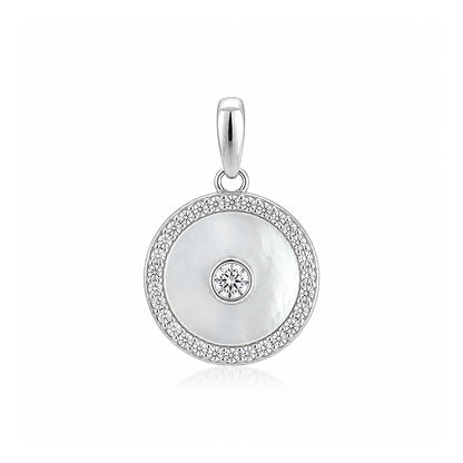 Radiant Circular Halo Sparkle 925 Sterling Silver Pendant for women
