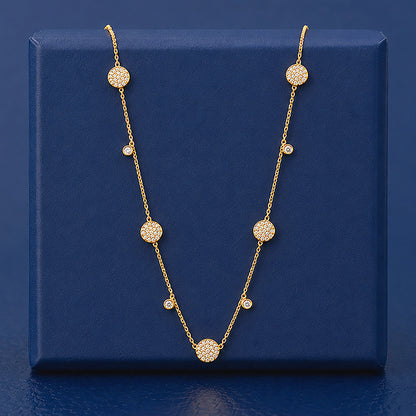 Radiant Gold Bead  925 Sterling Silver Luxury Chain