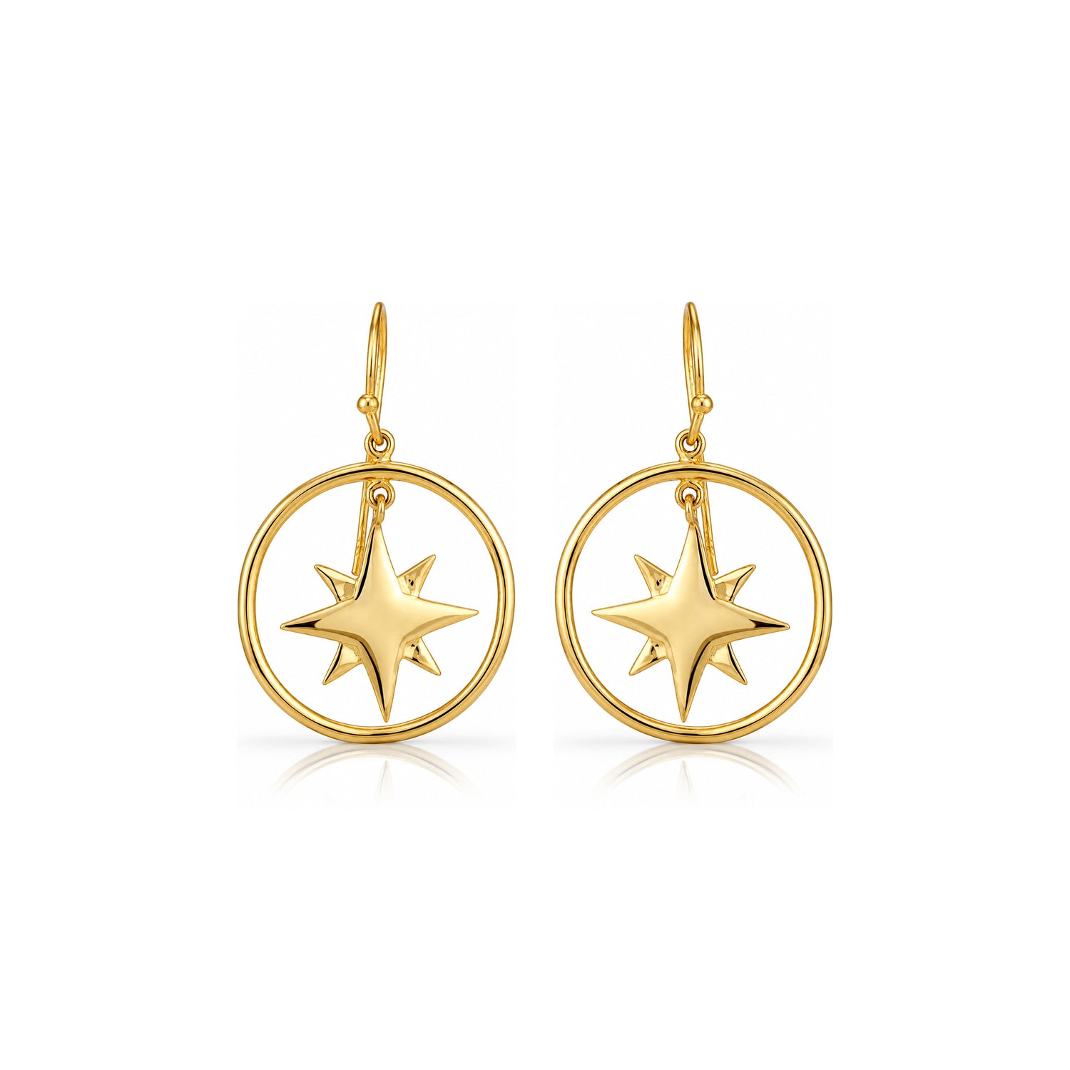 Radiant Star Dangle 925 Sterling Silver Earrings