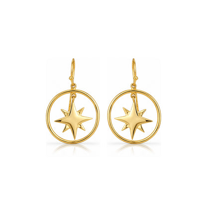 Radiant Star Dangle 925 Sterling Silver Earrings