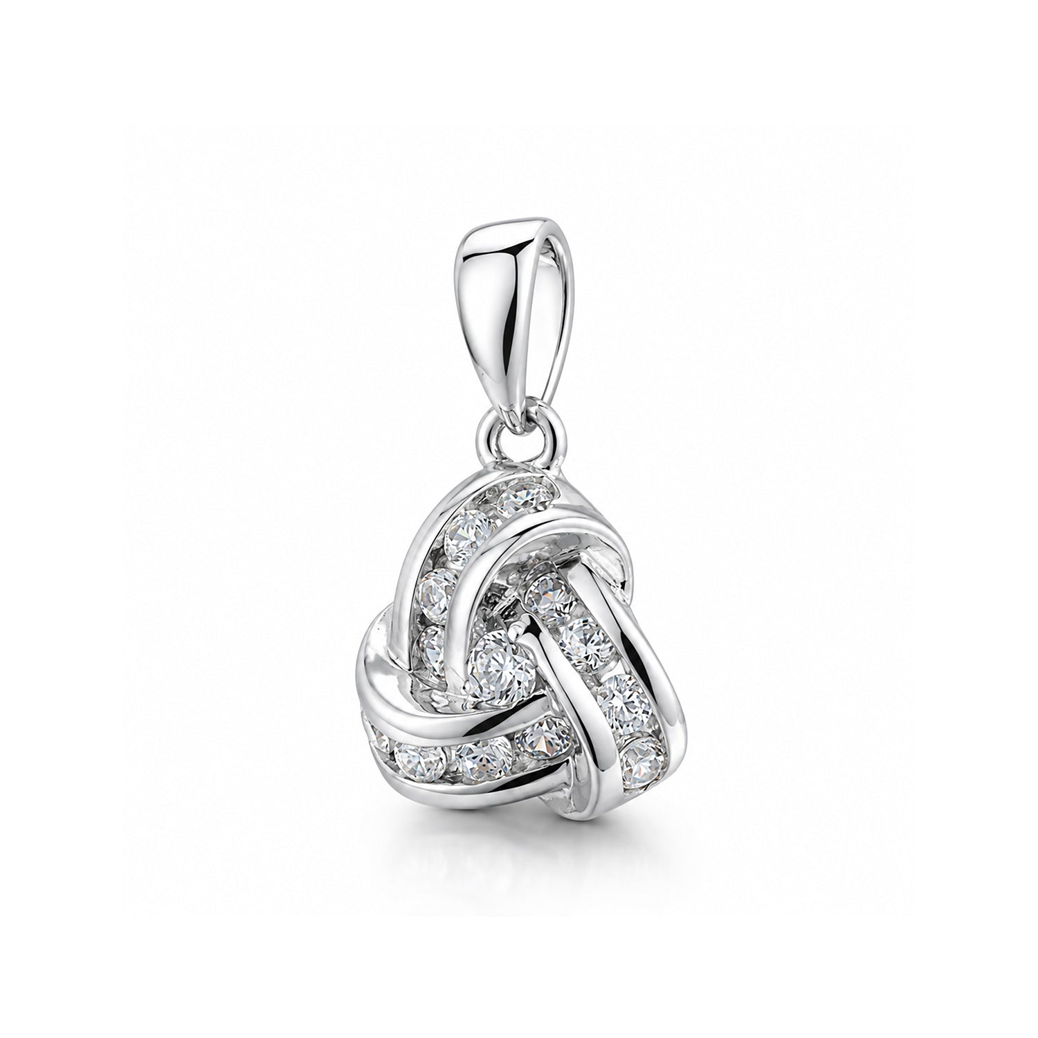 Radiant Three Loop Knot 925 Sterling Silver Pendant for women