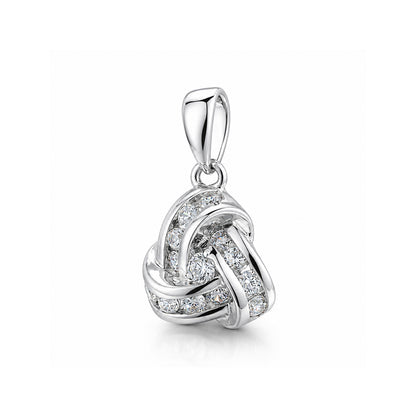 Radiant Three Loop Knot 925 Sterling Silver Pendant for women