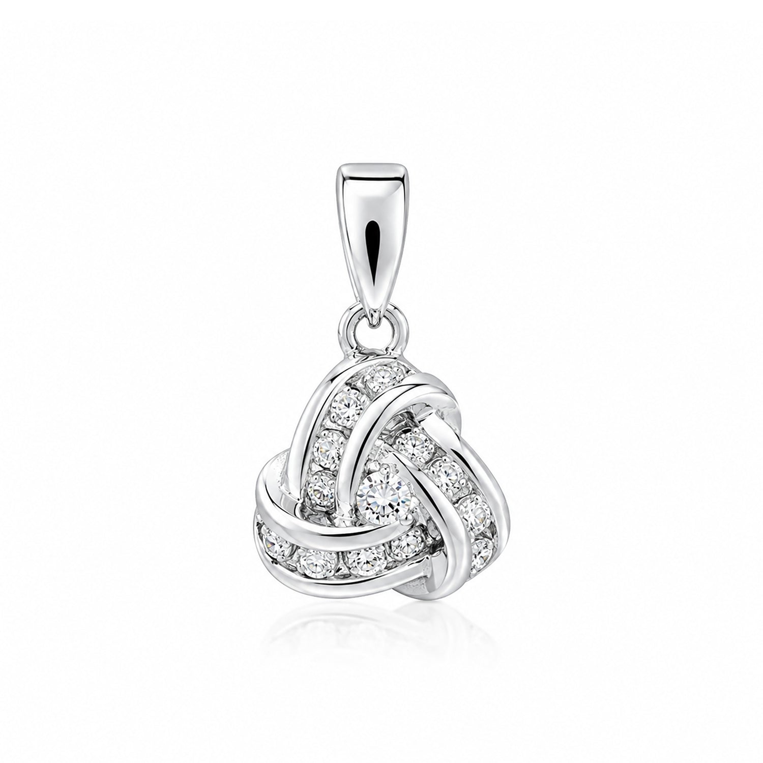 Radiant Three Loop Knot 925 Sterling Silver Pendant for women