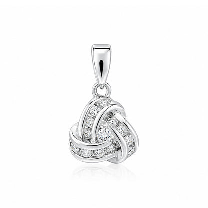 Radiant Three Loop Knot 925 Sterling Silver Pendant for women