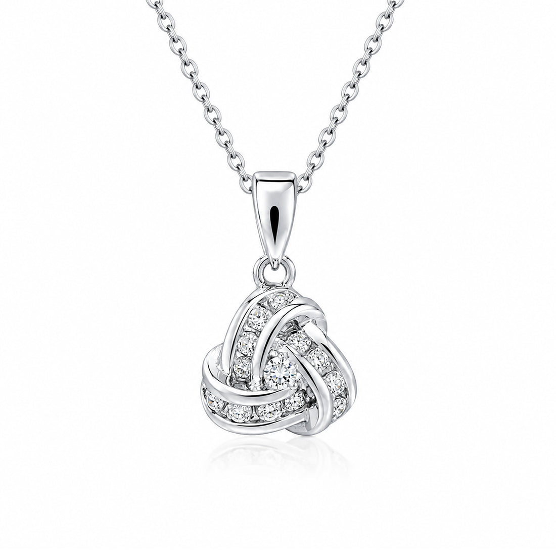 Radiant Three Loop Knot 925 Sterling Silver Pendant for women