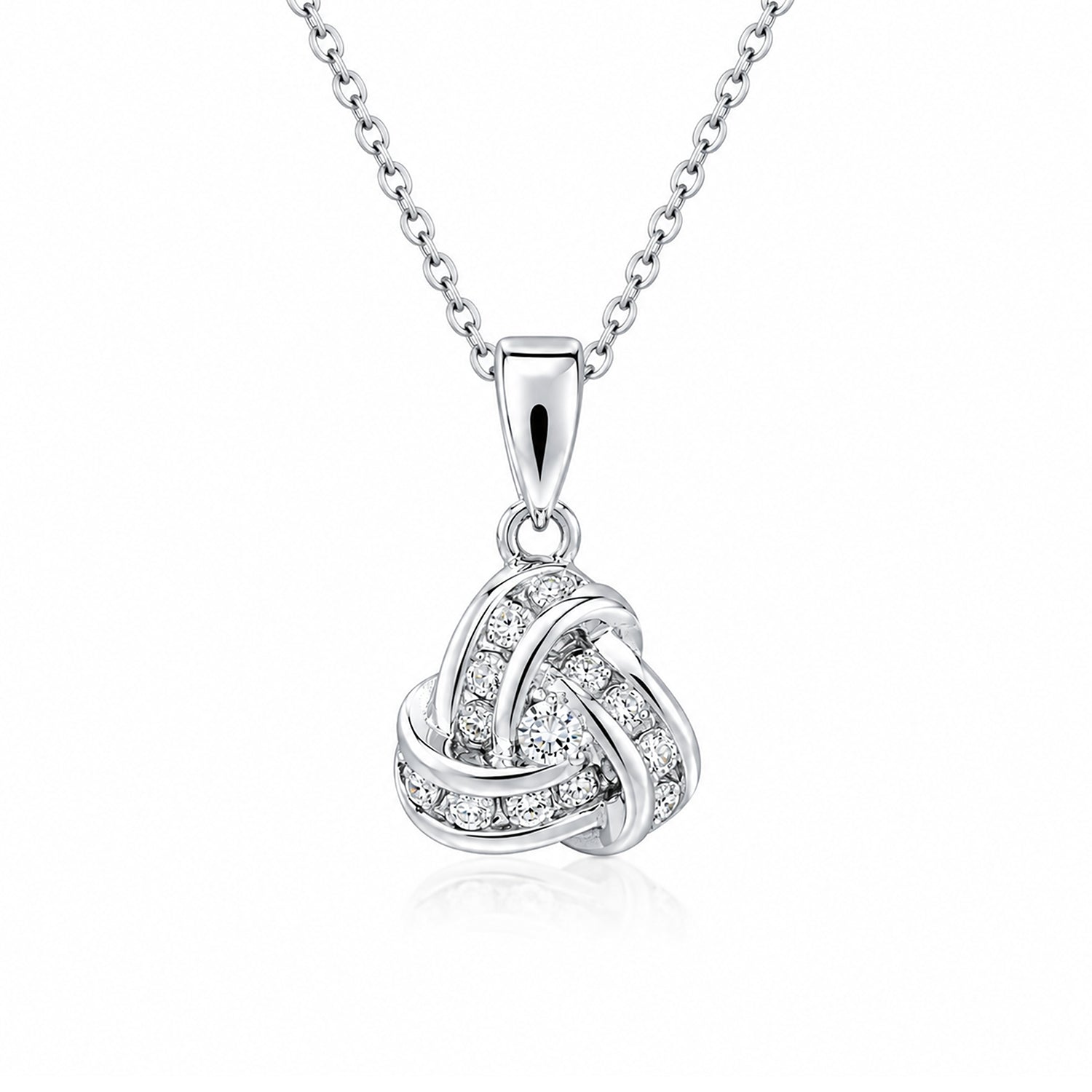 Radiant Three Loop Knot 925 Sterling Silver Pendant for women