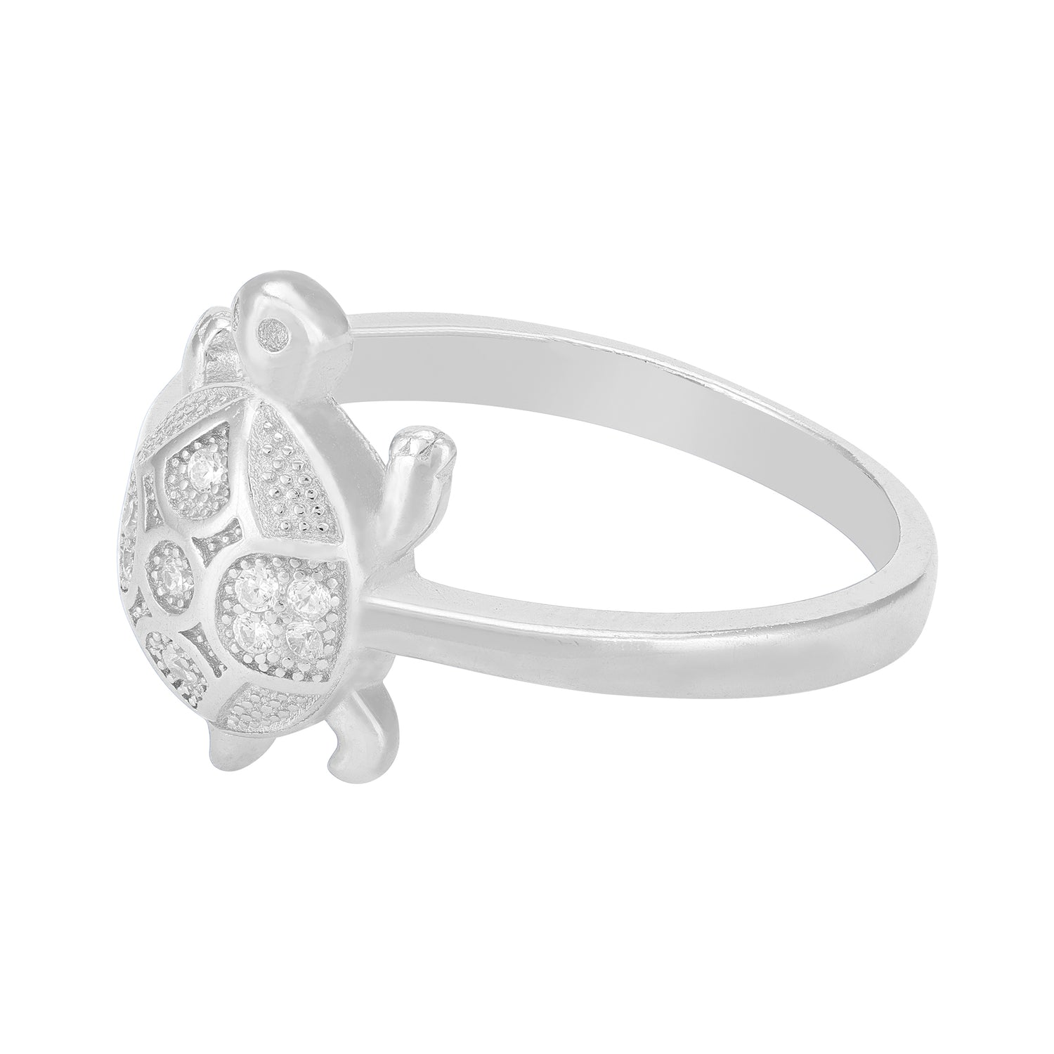 Radiant Tortoise Sparkle 925 Sterling Silver Ring For Men