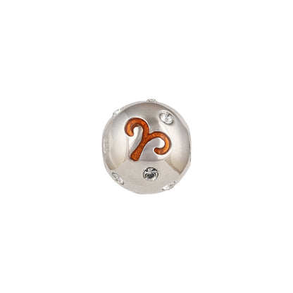 Silver charm with a unique design on a white background