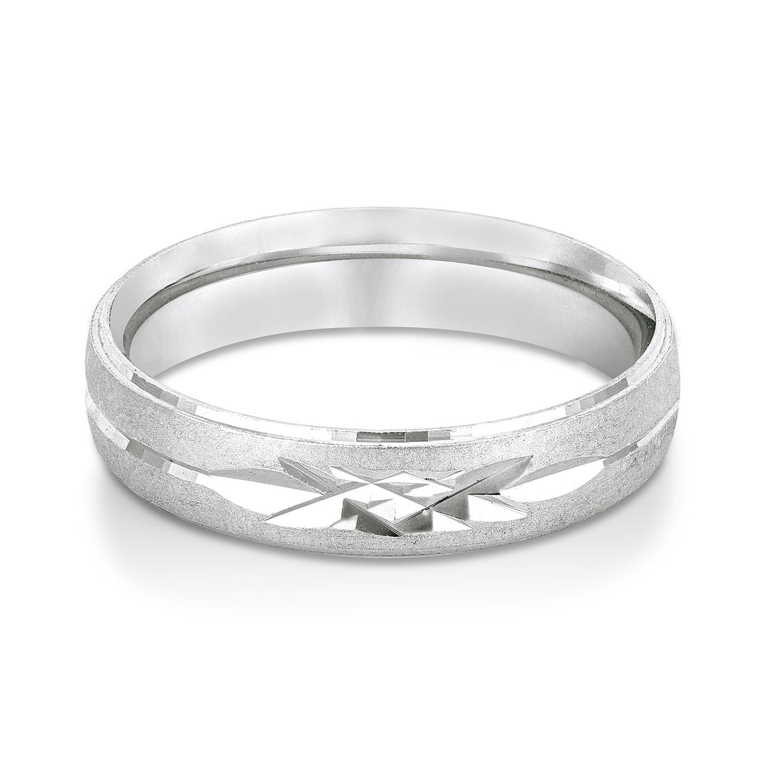 Radiant Beveled Edge Starburst 925 Sterling Silver Ring for Men