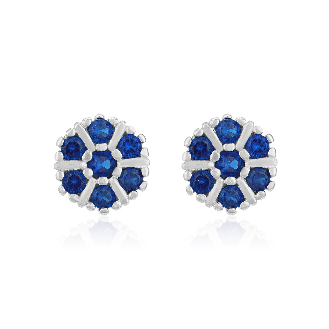 Radiant Blue Blossom 925 Sterling Silver Stud for Women