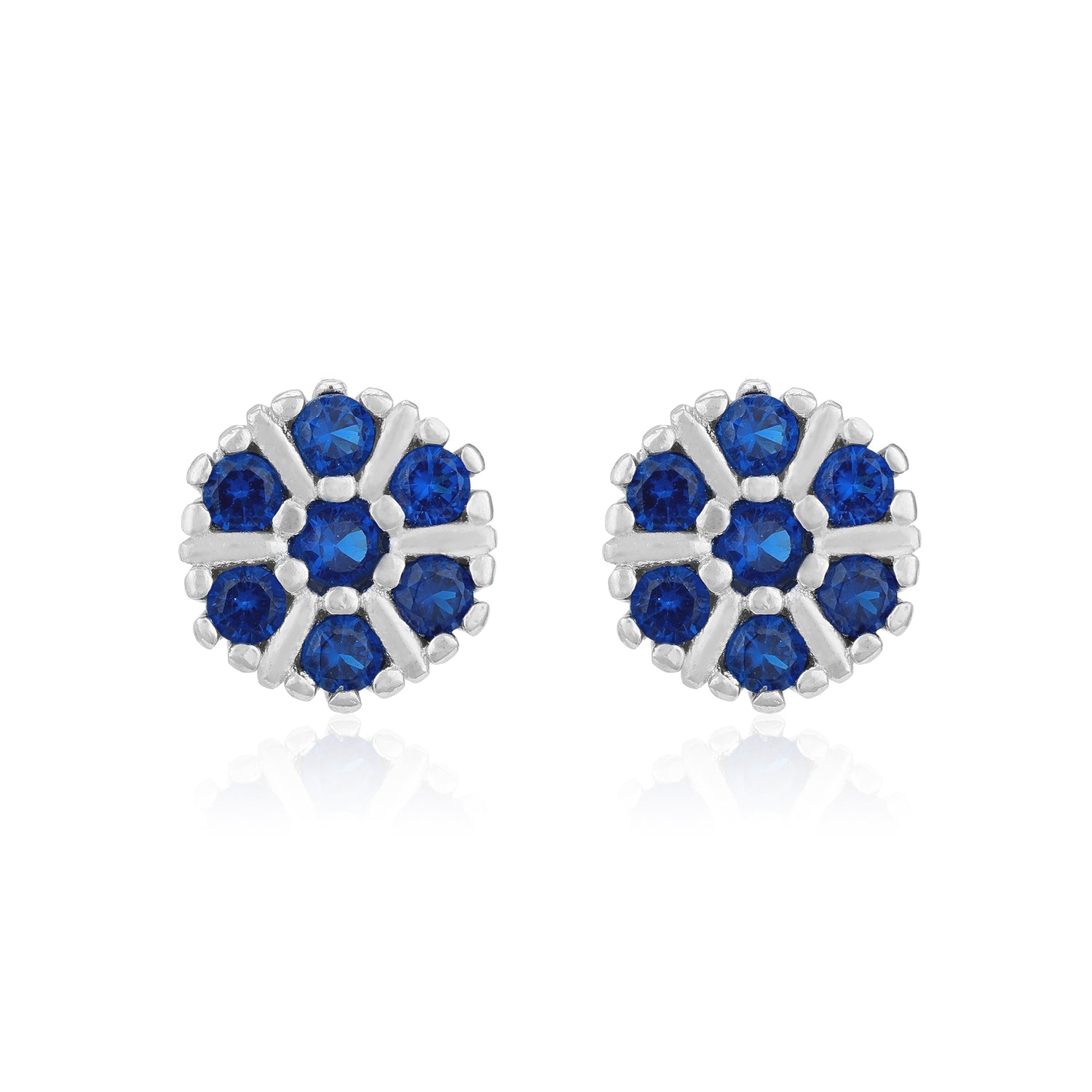 Radiant Blue Blossom 925 Sterling Silver Stud for Women