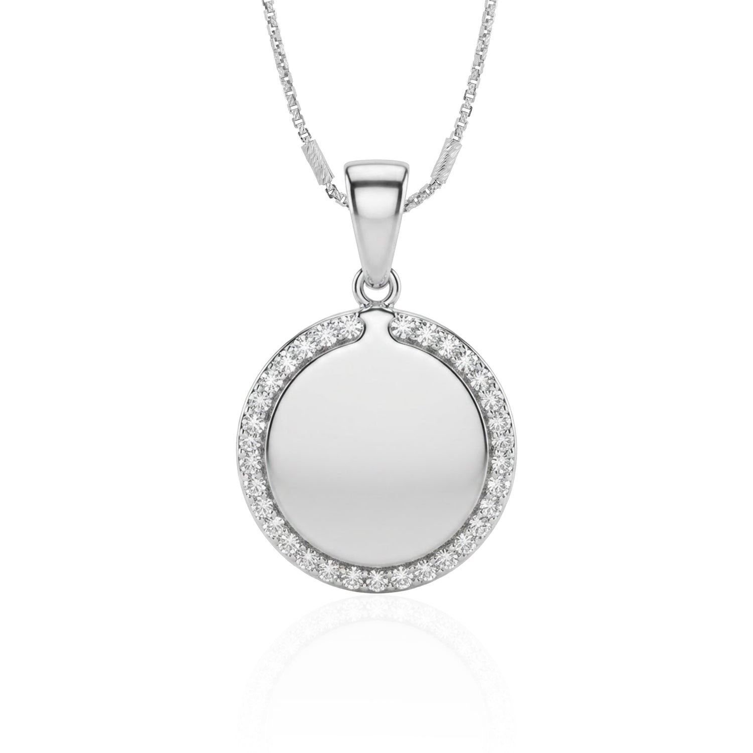 Radiant Circle Halo 925 Sterling Silver Pendant