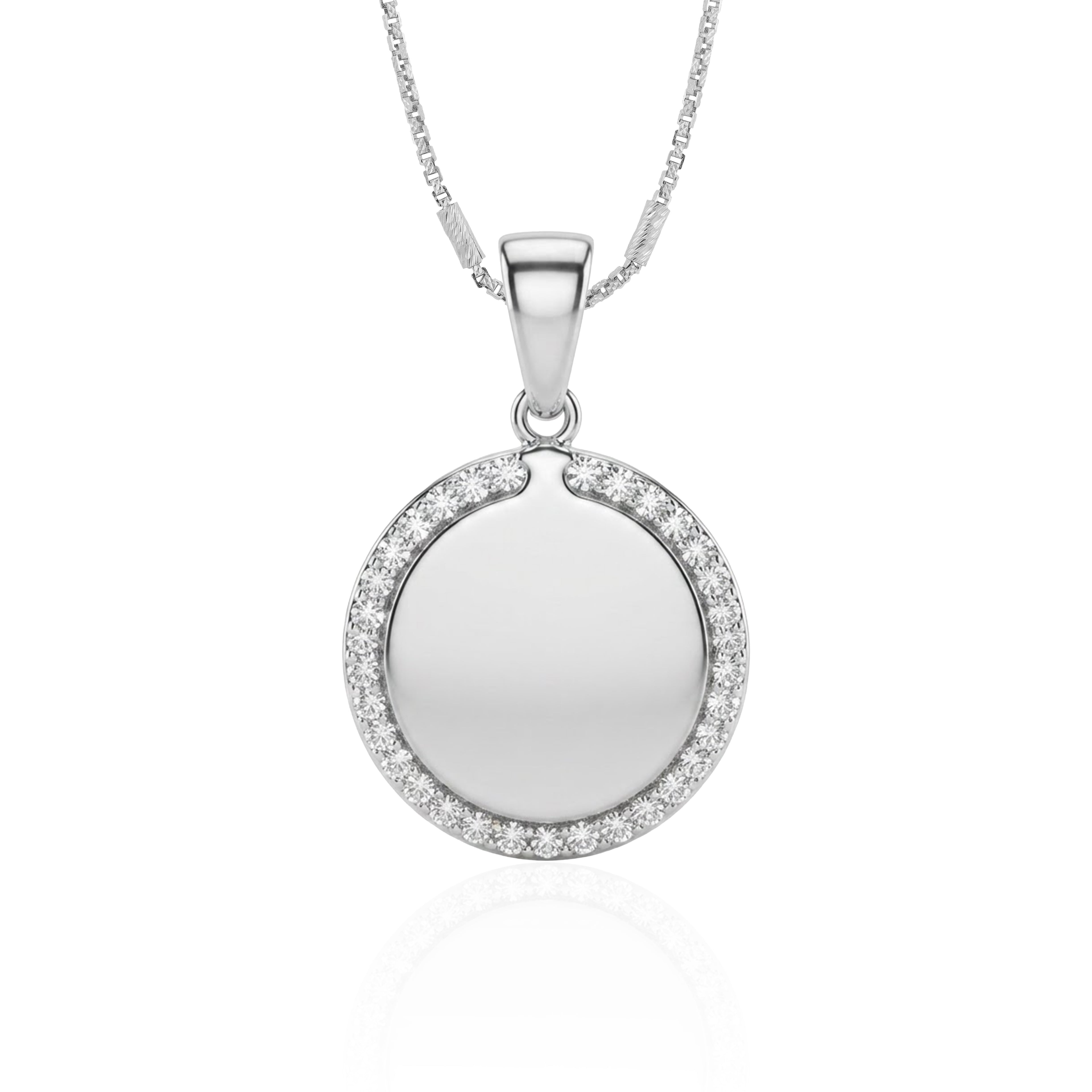 Radiant Circle Halo 925 Sterling Silver Pendant