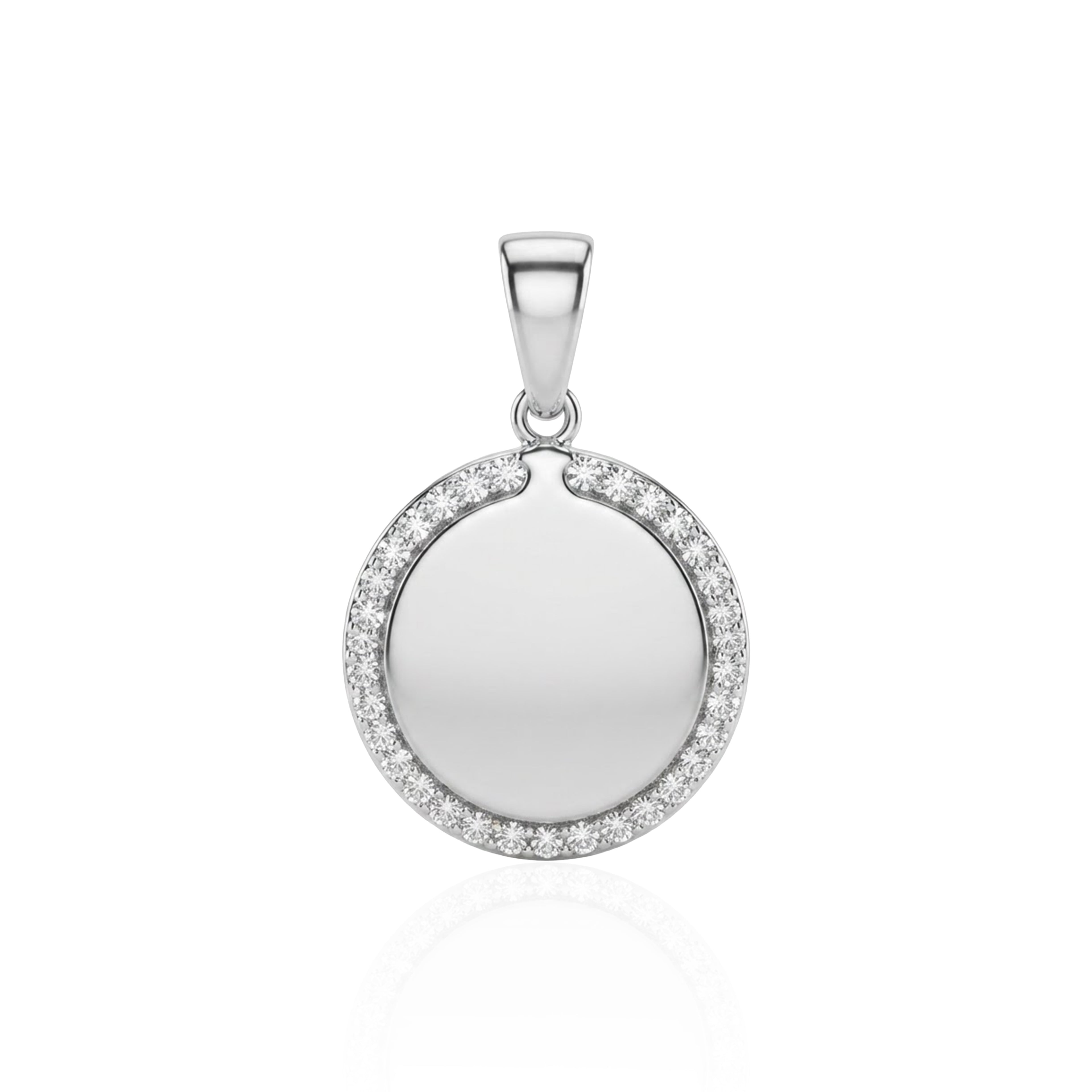 Radiant Circle Halo 925 Sterling Silver Pendant