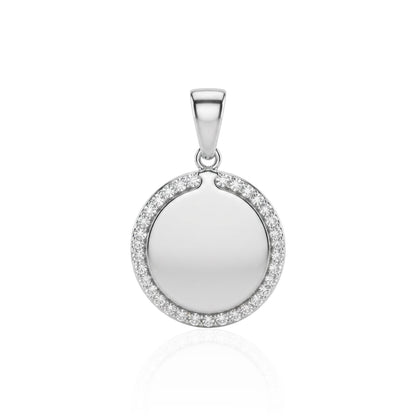 Radiant Circle Halo 925 Sterling Silver Pendant