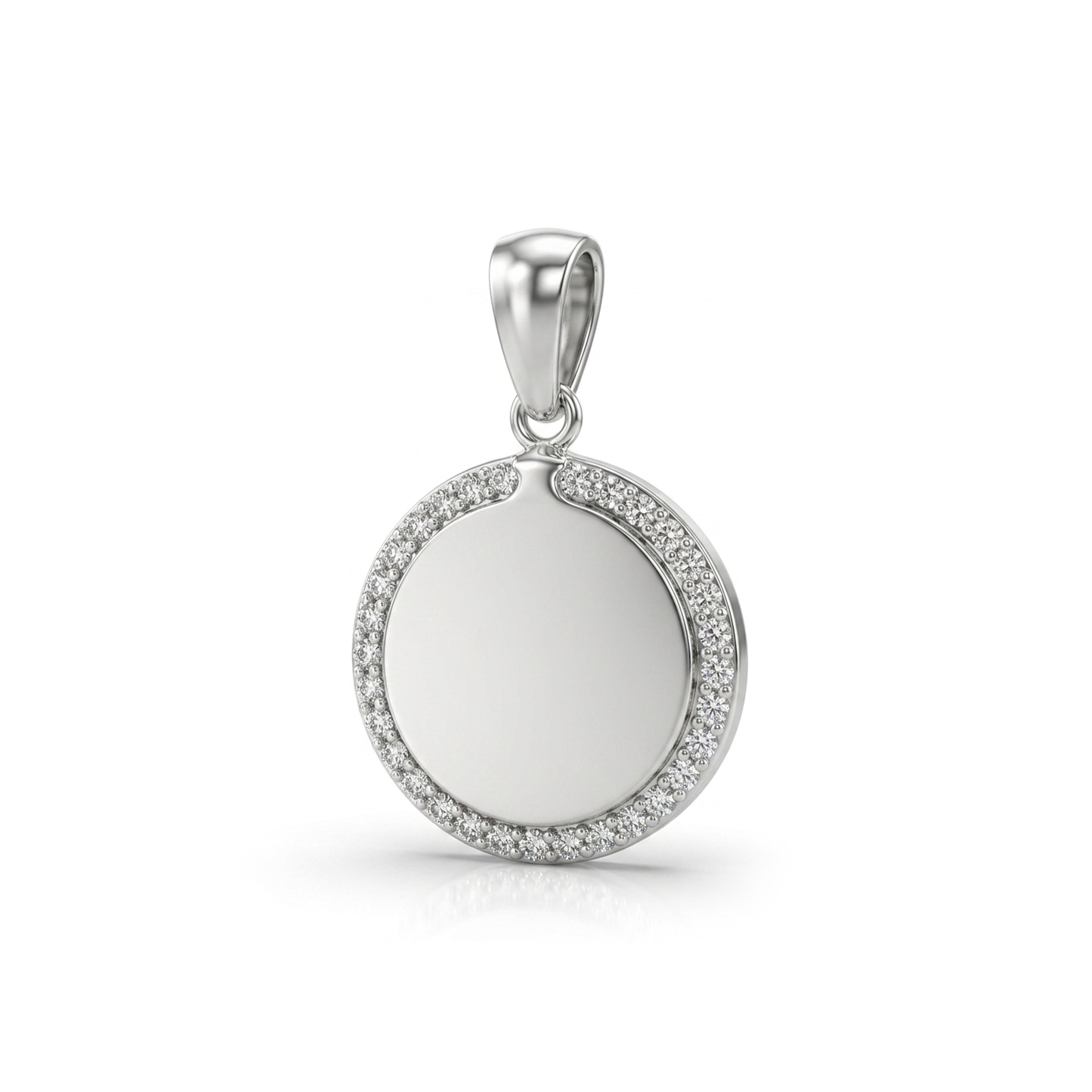 Radiant Circle Halo 925 Sterling Silver Pendant