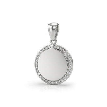 Radiant Circle Halo 925 Sterling Silver Pendant