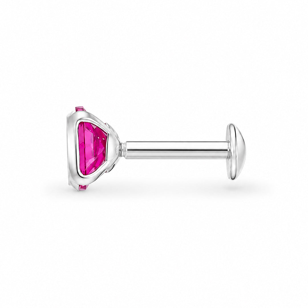 Radiant Crimson Charm 925 Sterling Silver Luxury Nosepin
