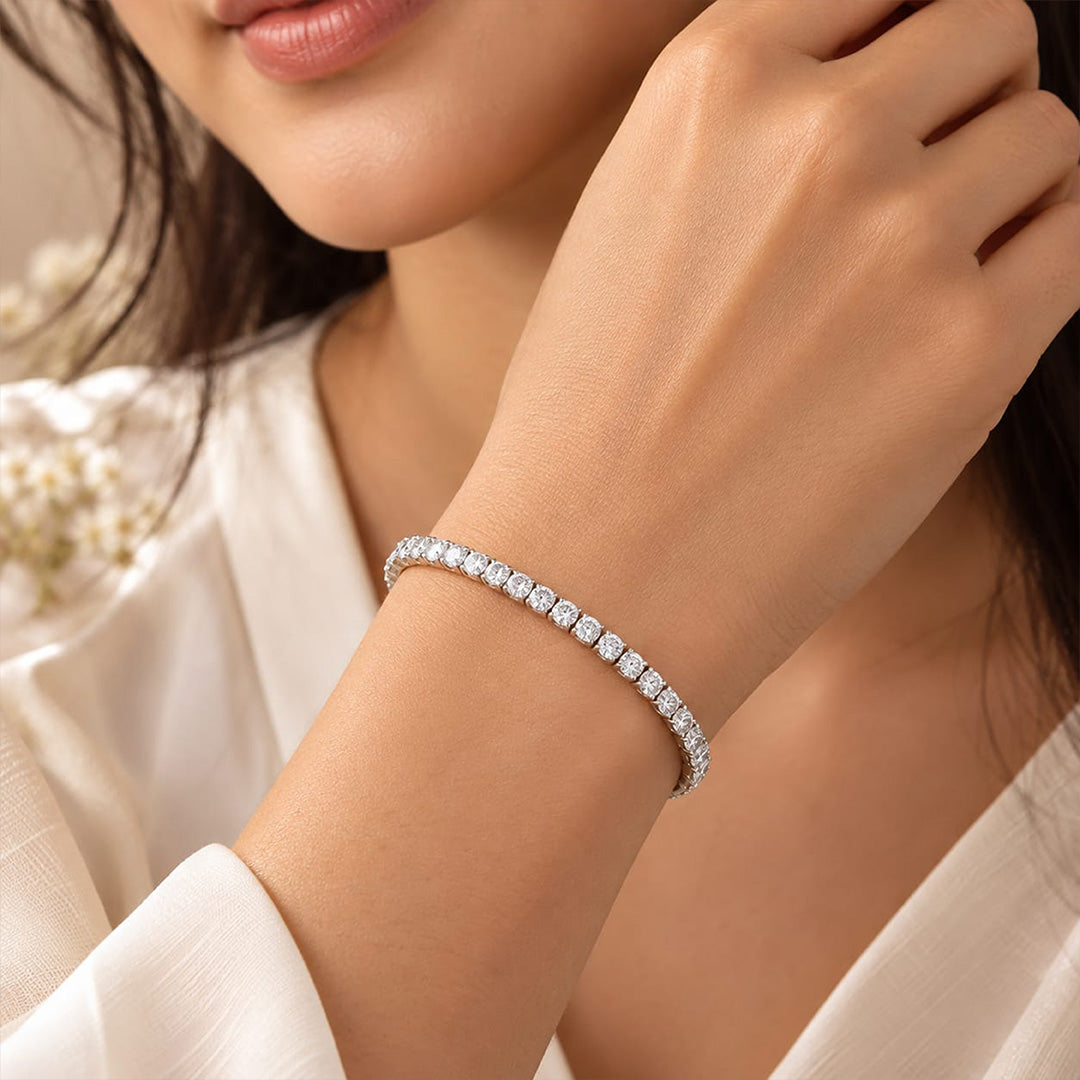 Radiant Eternity Sterling Silver Bracelet