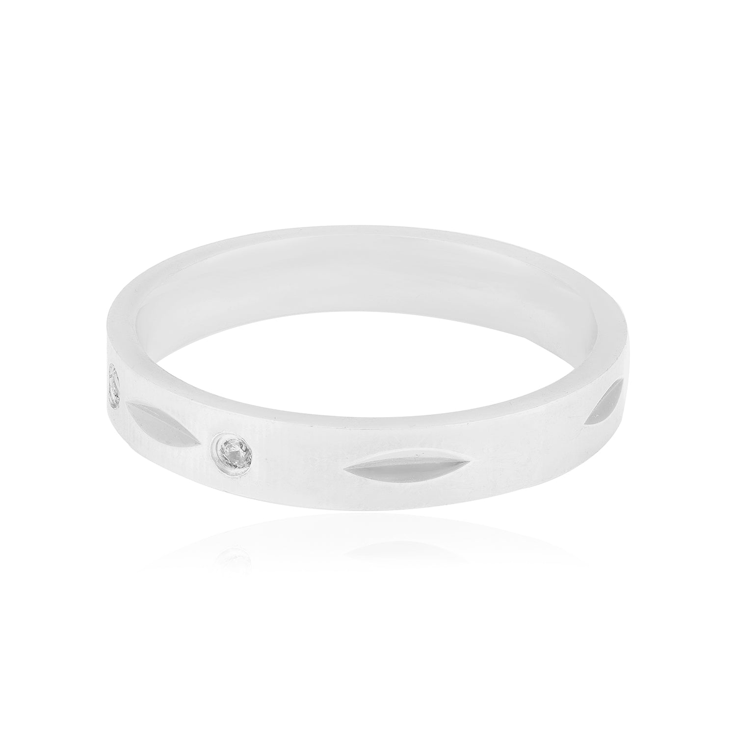 Radiant Glow Rhodium Plated Ring 
